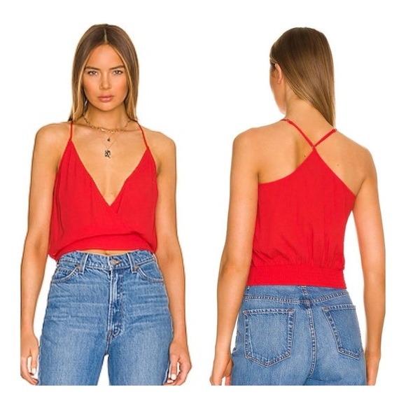 Bobi | NWT Night Out Beachy Corporatecore Surplice T-Back Lightweight Cami Red - Picture 1 of 12